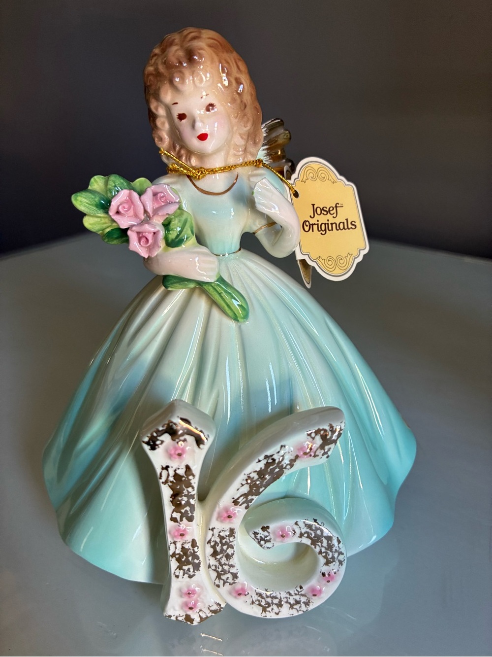 Vintage Flawed Josef Originals Birthday Girl Angel Fairy Number 16